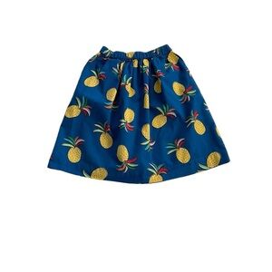 Hanna Andersson Girls Skirt Sz 5 Multicolor Pineapples Pockets Cotton Pull On